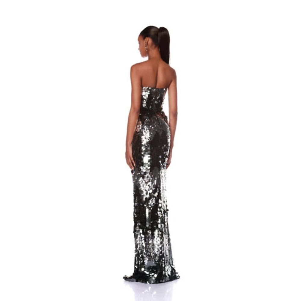 Bronx and banco farah strapless gunmetal gown black silver XL(US10) - Picture 3 of 8